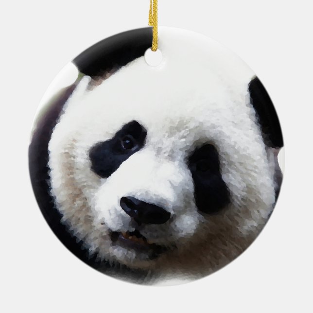 Trendy Chic Panda Weihnachtsbaum Ornament (Hinten)