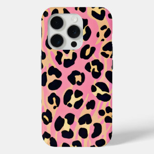 Trendy Chic Pink Peach Leopard Animal Print Case-Mate iPhone Hülle