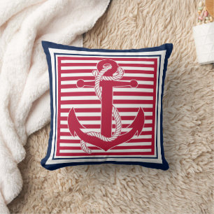 Trendy Chic Retro Boat Anker Niedliche Streifen Mu Kissen