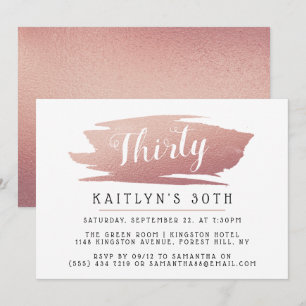 Trendy & Chic Rose Gold Foil Ladys Birthday Einladung