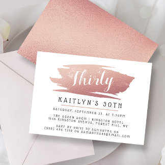 Trendy & Chic Rose Gold Foil Ladys Birthday Einladung