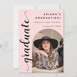 Trendy Chic Script Abschluss Open House Einladung