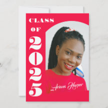 Trendy Chic Script Pink Class of 2025 Abschluss