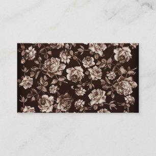 Trendy Chic Sepia Ton B&w Vintages Elegantes Flora Visitenkarte