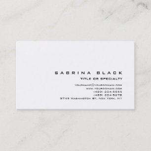 Trendy Chic White Consultant Business Card Visitenkarte