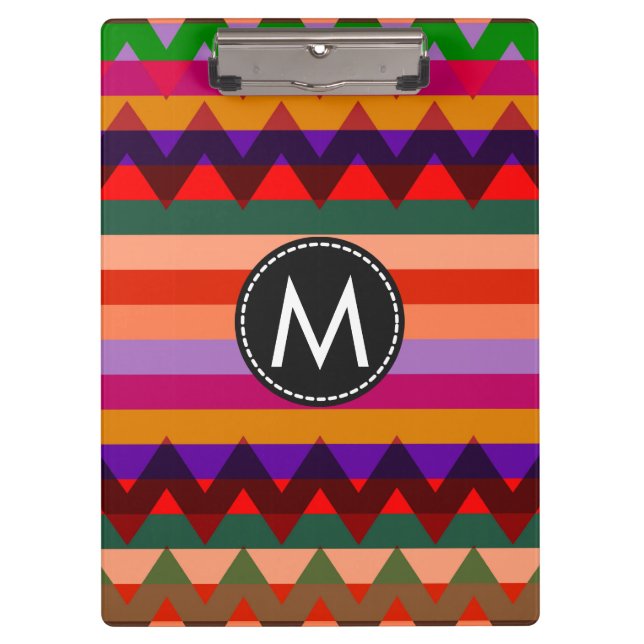 Trendy Chic Zickzack Stripes Muster #11 Klemmbrett (Vorderseite)