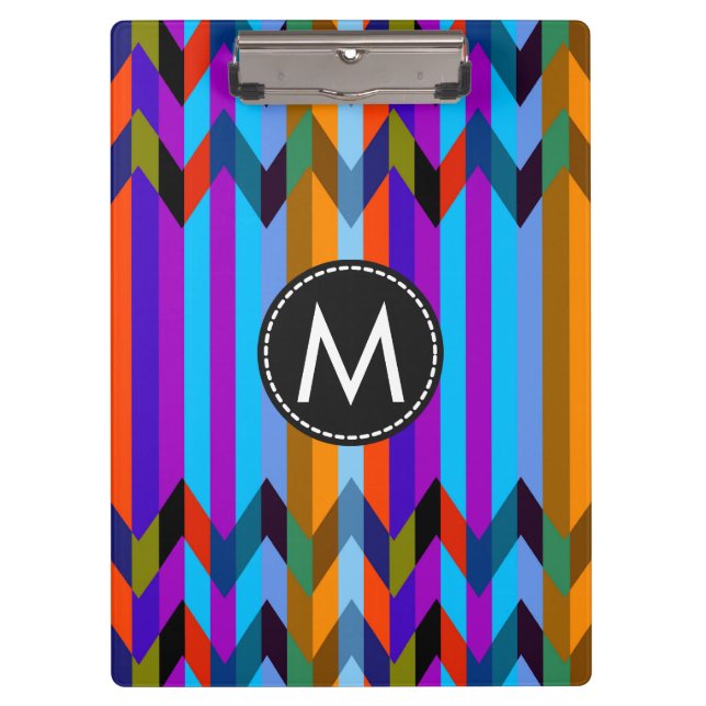 Trendy Chic Zickzack Stripes Muster #18 Klemmbrett (Vorderseite)