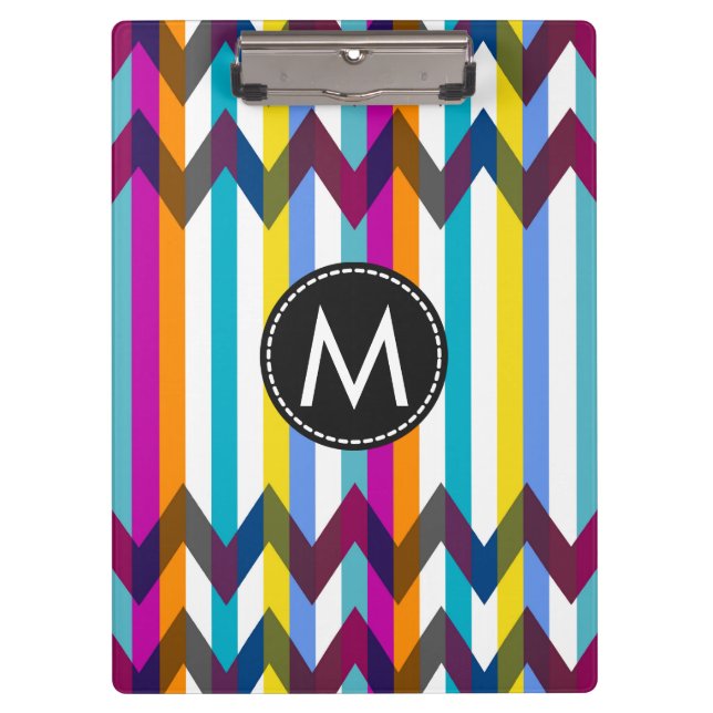 Trendy Chic Zickzack Stripes Muster #21 Klemmbrett (Vorderseite)