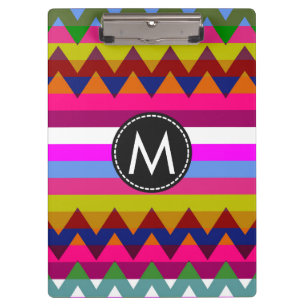 Trendy Chic Zickzack Stripes Muster #26 Klemmbrett