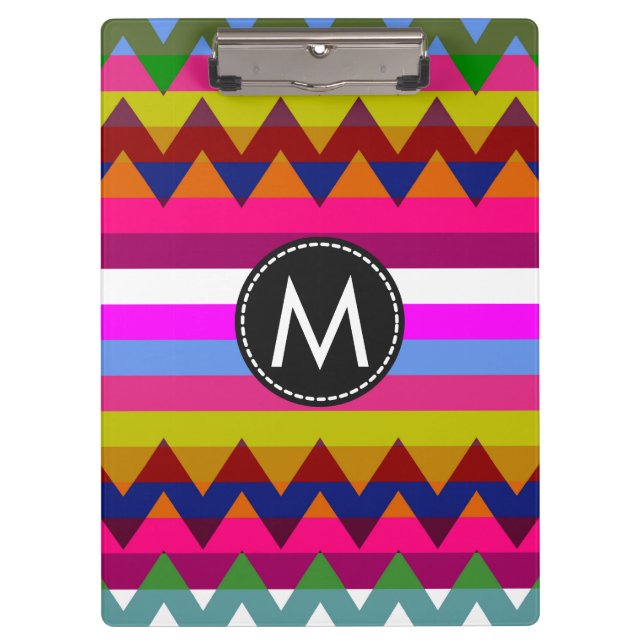 Trendy Chic Zickzack Stripes Muster #26 Klemmbrett (Vorderseite)