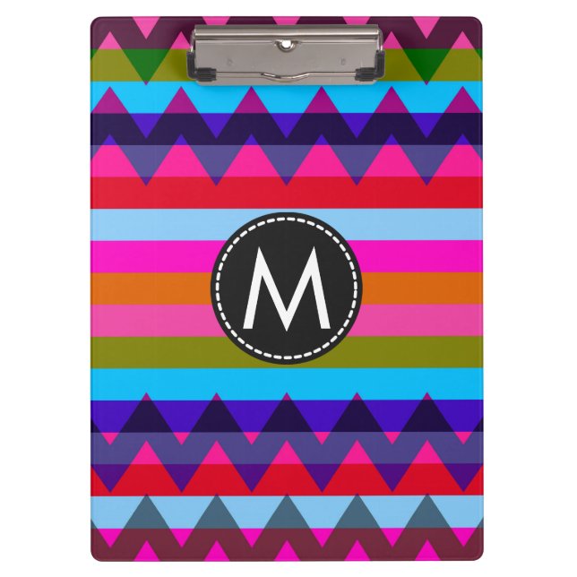 Trendy Chic Zickzack Stripes Muster #30 Klemmbrett (Vorderseite)