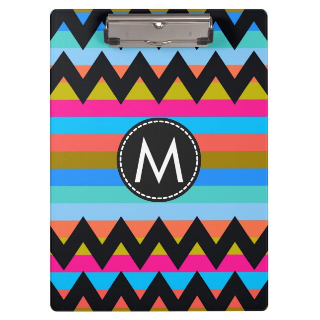 Trendy Chic Zickzack Stripes Muster #4 Klemmbrett (Vorderseite)