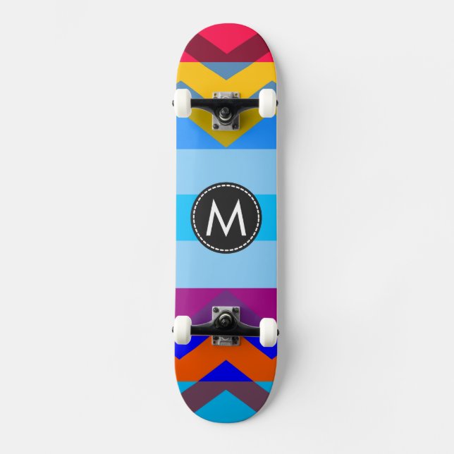 Trendy Chic Zickzack Stripes Muster #6 Skateboard (Vorderseite)