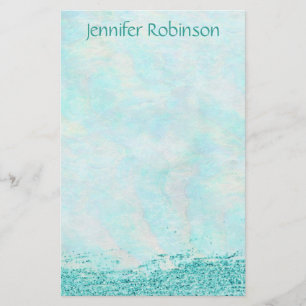 Trendy Chicwatercolor-Glitzer-Ozean-Brise Briefpapier