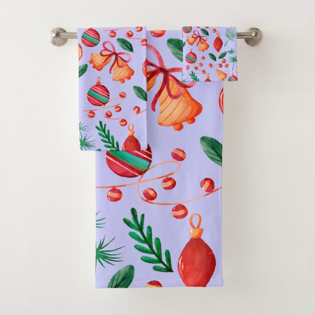 Trendy Christmas Abstrakt Pattern Badhandtuch Set (Insitu)