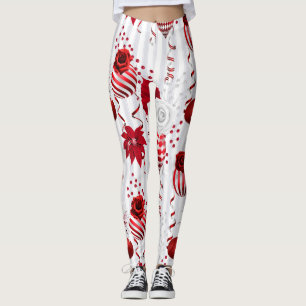 Trendy Christmas Balls und Poinsettia Leggings