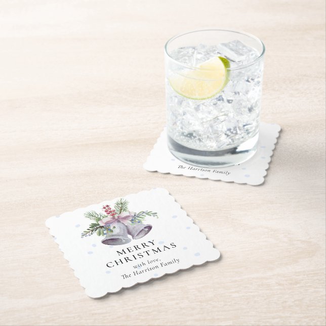 Trendy Christmas Bell Party Elegant Holidays Untersetzer (Vor Ort)