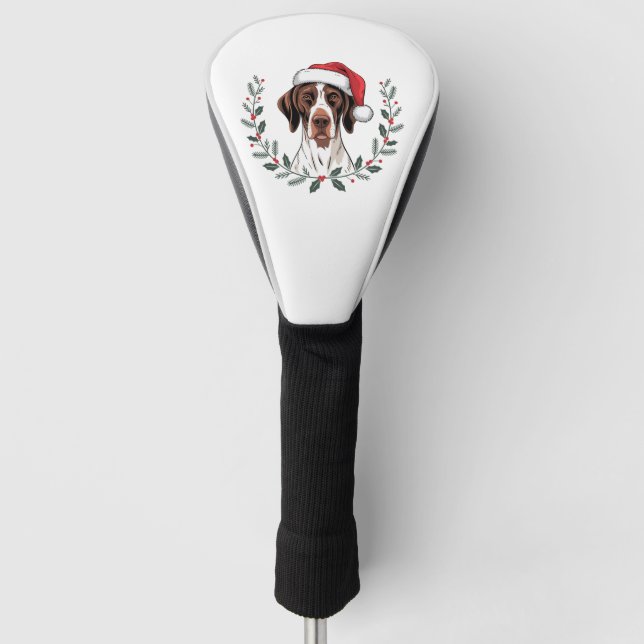 Trendy Christmas German Shorthaired Pointe Golf Headcover (Vorderseite)