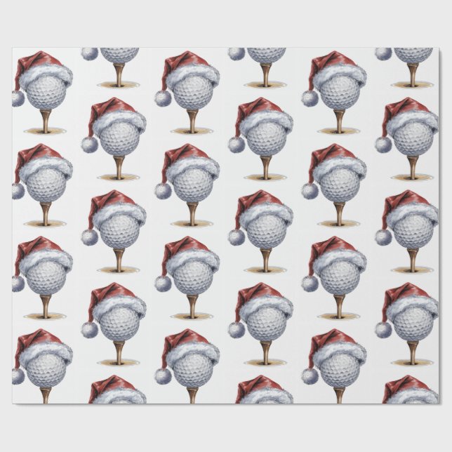 Trendy Christmas Golf Ball Tee With Santa Hat     Geschenkpapier (Flach)