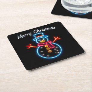 Trendy Christmas Neon Holiday Collection Rechteckiger Pappuntersetzer