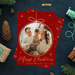 Trendy Christmas Ornament Foto Frame Real Folien Feiertagskarte