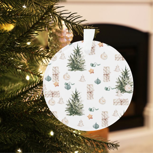 Trendy Christmas Pattern | Wasserfarbe Ornament (Von Creator hochgeladen)