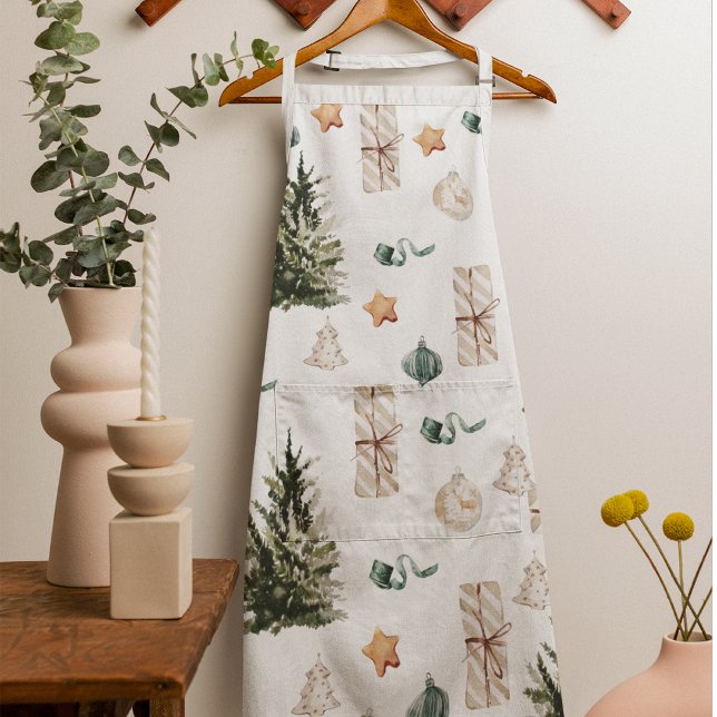 Trendy Christmas Pattern | Wasserfarbe Schürze (Von Creator hochgeladen)