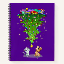 Trendy Christmas Tree Rich Plum Notebook von Mei Y