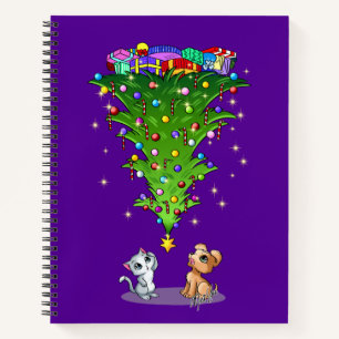 Trendy Christmas Tree Rich Plum Notebook von Mei Y Notizbuch