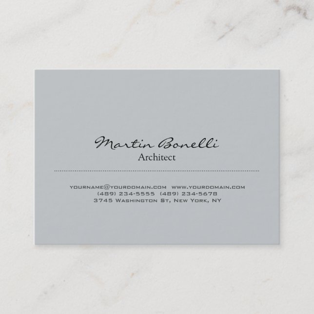 Trendy Chubby Stylish Gray Architect Business Card Visitenkarte (Vorderseite)