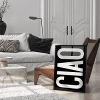 Trendy Ciao Typografie Black and White Art Poster