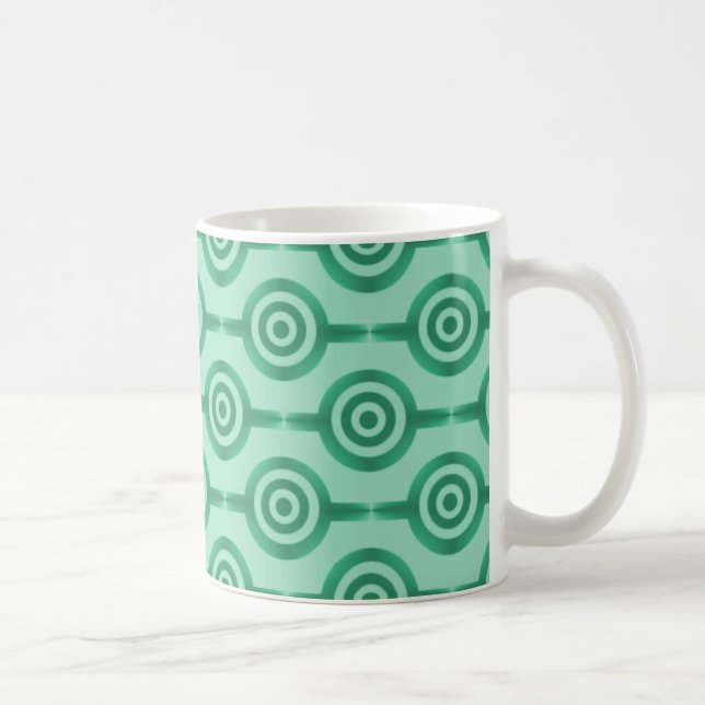 Trendy Circles Tasse, Meeresblau grün Kaffeetasse (Rechts)