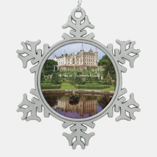 Trendy Clan Sutherland Scottish Castle Foto Schneeflocken Zinn-Ornament
