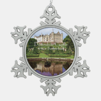 Trendy Clan Sutherland Scottish Castle Foto Schneeflocken Zinn-Ornament