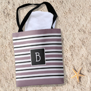 Trendy Clasic Monogram Lila Schwarz-weiß Strip