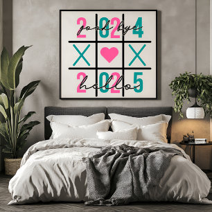Trendy Classic Hello 2025 Good bye 2024 New Year Poster