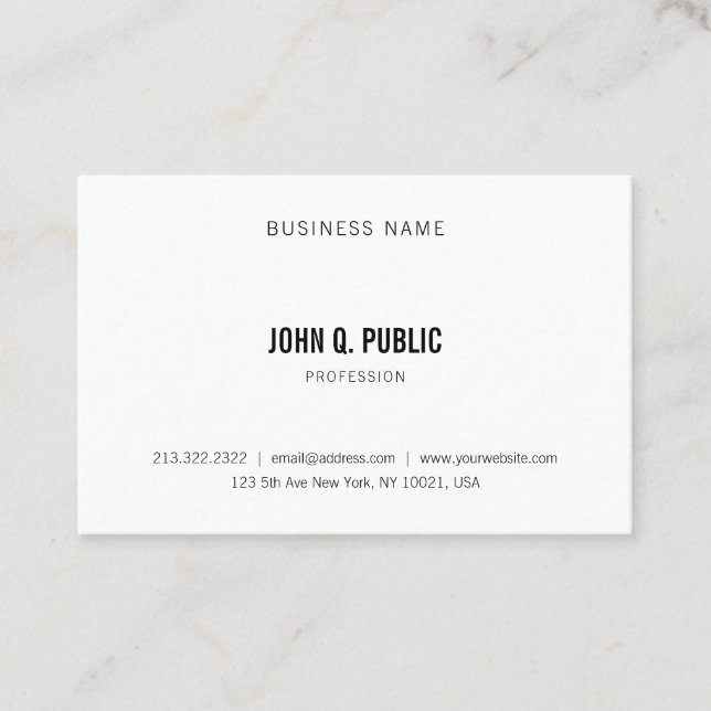 Trendy Clean Elegantes Berufliches Minimalistische Visitenkarte (Vorderseite)