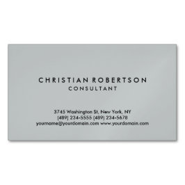 Trendy Clean Simple Gray Consultant Business Card Magnetische Visitenkarte