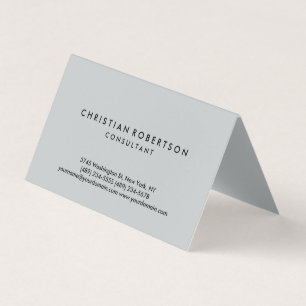Trendy Clean Simple Gray Consultant Business Card Visitenkarten