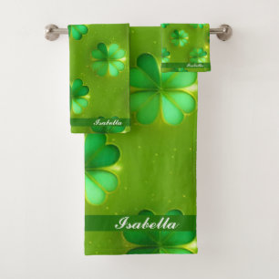 Trendy Clover 4 Listet grüne Sammlung auf Badhandtuch Set