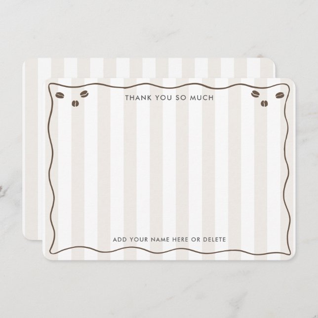 Trendy Coffee Beans Espresso Martini Brautparty Dankeskarte (Vorne/Hinten)