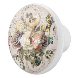 Trendy collage artwork Vintage elegant Paris Keramikknauf