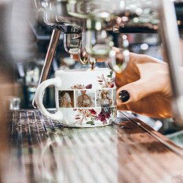 Trendy Collage Family Foto Farbige Blume Geschenk Espressotasse