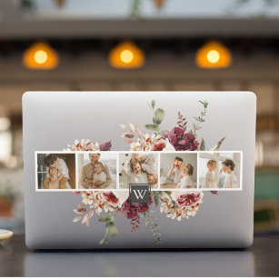 Trendy Collage Family Foto Farbige Blume Geschenk HP Laptop-Aufkleber