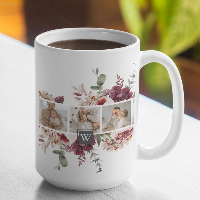 Trendy Collage Family Foto Farbige Blume Geschenk Kaffeetasse (Von Creator hochgeladen)