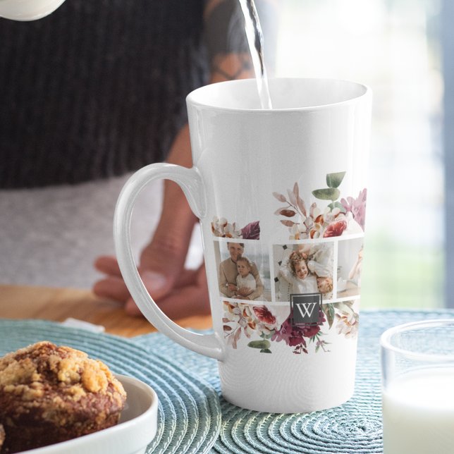 Trendy Collage Family Foto Farbige Blume Geschenk Milchtasse (Von Creator hochgeladen)