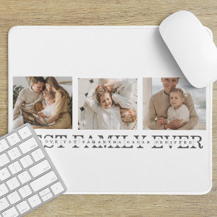 Trendy Collage Foto & Beste Familie je Bestes Gesc Mousepad