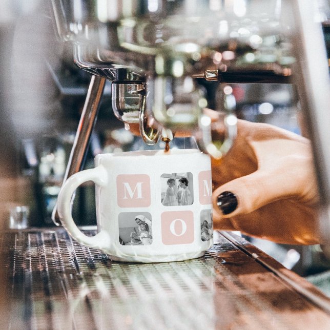 Trendy Collage Foto & Pastel Pink Bestes Mommy-Ges Espressotasse (Von Creator hochgeladen)