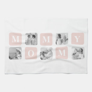 Trendy Collage Foto & Pastel Pink Bestes Mommy-Ges Geschirrtuch