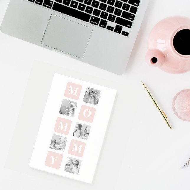 Trendy Collage Foto & Pastel Pink Bestes Mommy-Ges Post-it Klebezettel (Von Creator hochgeladen)
